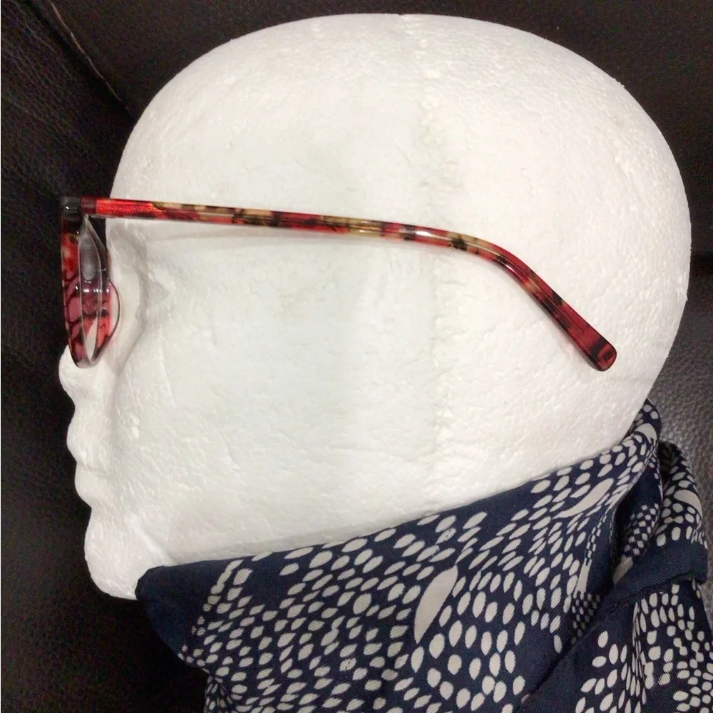 Scott Harris Europa SH-602 Red/Zebra Full Rim Oval Eyeglasses Frames